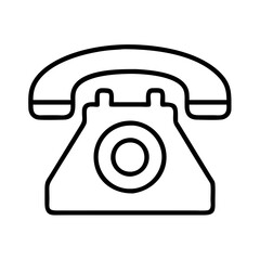 Poster - Outline drawing of a vintage telephone vector icon design for communication and retro technology design 