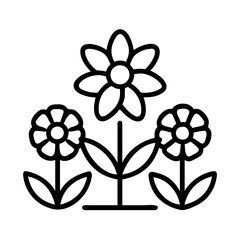 Poster - Black and white line art flowers bouquet vector design illustration floral botanical garden bloom blossom drawing