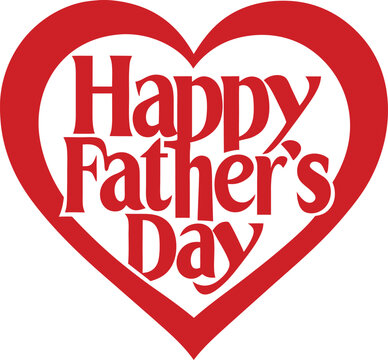 A heart-shaped design with the words, Happy Father's day written inside it