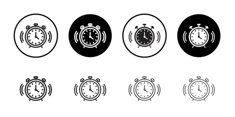 Poster - Alarm clock icon Black and white logo