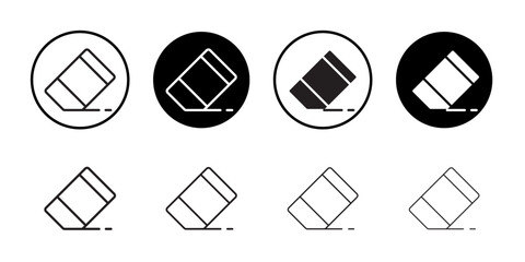 Poster - eraser icon black and white logo