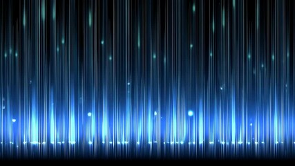 Poster - Abstract digital background with glowing blue lines and shimmering particles creating a modern, vibrant, and futuristic design.