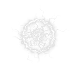 Wall Mural - electric plasma burst in a glowing round frame, radiating png white lightning sparks, energy, power.