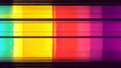 Poster - Abstract vibrant background showcasing horizontal color blocks, blending in gradient shades with light refraction, sleek lines and soft texture