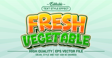 Poster - Editable text style effect - Fresh Vegetable text style theme. Vector text style illustration template.