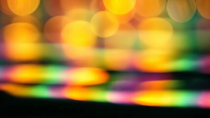 Poster - Abstract blurred background of bright multicolored lights, creating a vibrant and festive atmosphere with bokeh effect and light trails
