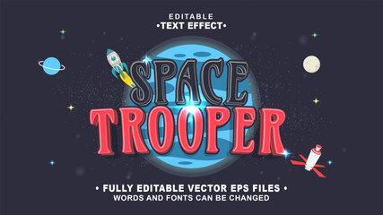 Poster - 3d space trooper text effect