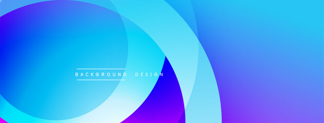 Fototapete - Abstract background. Overlapping circles create vibrant blue, purple gradients. Smooth transitions, modern design. Minimalist aesthetic, clean presentation.