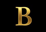 Elegant 3D Gold Letter "B" Luxury Font Design