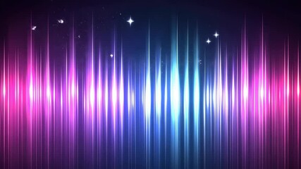 Poster - Abstract dynamic background with neon light, glowing lines and twinkling stars, modern technology background, design element with copy space