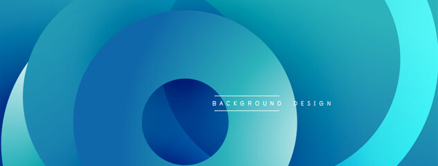Poster - Abstract blue layers create circular pattern. Smooth gradients, modern design. Minimalist aesthetic, clean presentation. Perfect backdrop for digital projects.