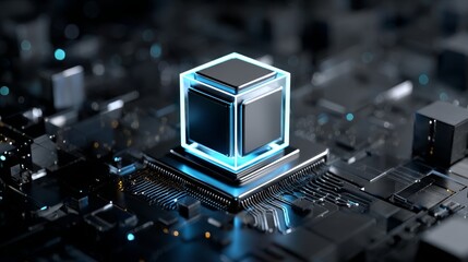 digital tech background, abstract cubes data network