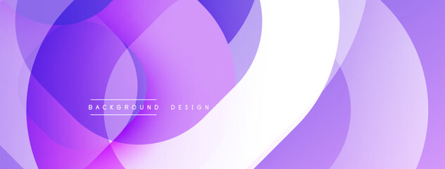 Aufkleber - Purple, white, overlapping circles create abstract background. Smooth gradients, modern design, minimalist aesthetic. Soft color palette, elegant composition.
