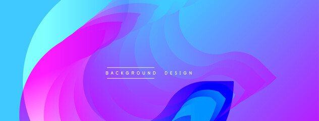 Leinwandbilder - Vibrant abstract background. Smooth gradients blend purple, blue hues. Curved layers create dynamic visual effect. Modern design for digital projects.