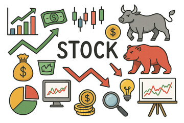 Poster - Stock Market Elements for Creative Projects and Illustrations