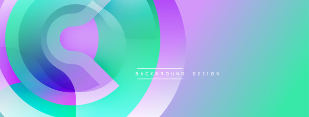 Poster - Abstract vibrant layers create smooth gradient. Overlapping circles form dynamic composition. Modern design for digital projects, presentations.