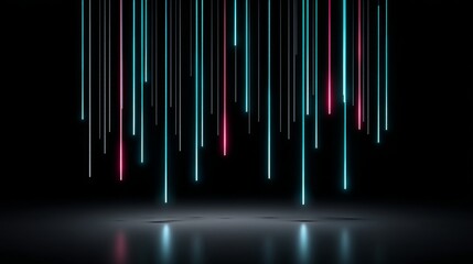 Aufkleber - A 3D render of a digital interior highlights an abstract data center server, polygonal geometric shapes, and blurred business technology in a futuristic setting