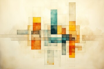 Poster - Abstract light minimalism  a fusion of geometric forms and robotic elements in harmony with nature