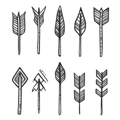 Poster - A collection of arrow icons in various styles and directions, perfect for infographics, interfaces, and design elements