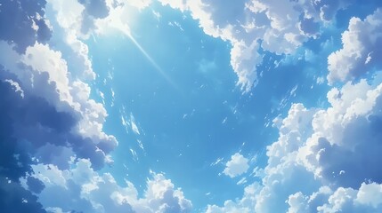 cloudy sky, bright sun