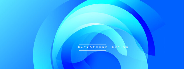 Poster - Blue abstract layers create dynamic flow. Smooth gradients suggest depth, modern aesthetic. Minimalist design, clean presentation. Perfect backdrop for digital projects.