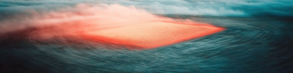 Poster - Ethereal Liquid Horizons Cinematic Gradient Ocean Seascape Revealing Immersive Climate Tech Visualization with Atmospheric Blurred Motion Design