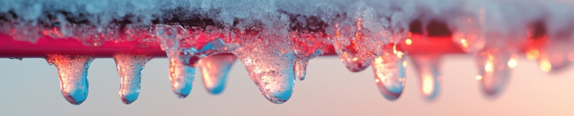 Fototapete - Micro-Climate Dynamics Innovative Frost Point Visualization in High-Resolution 8K - Thermal Science Meets Digital Aesthetic Storytelling for Environmental Research
