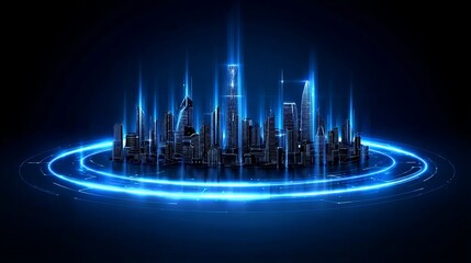 Poster - Hi-tech communication concept with abstract technology background
