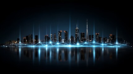 Poster - Hi-tech communication represented by an abstract technology background concept