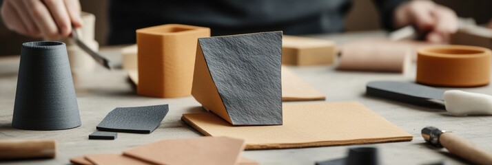 Aufkleber - Minimalist Design Innovation Geometric Prototyping with Premium Matte Textures - Advanced Product Development in Creative Manufacturing Studio