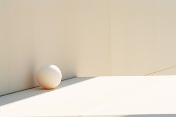 Poster - Minimalistic composition featuring light toned round spheres with simple detailing and soft shadows