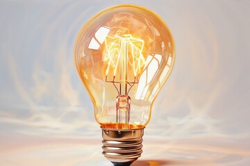 Poster - Minimalist bulb design featuring soft light tones with an emphasis on simplicity and minimalism.