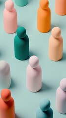Poster - Inclusive Design Revolution Minimalist Figures Showcasing Diversity, Equity, and Collaborative Innovation in Modern Corporate Branding Strategies