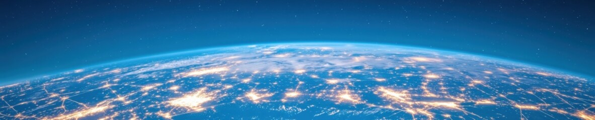 Aufkleber - Hyperconnected Global Network Advanced Geospatial Visualization of Earths Illuminated Digital Infrastructure for Sustainable Economic Intelligence