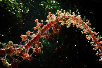 Poster - Visualization of a molecular structure showcasing vibrant colors in a dark environment