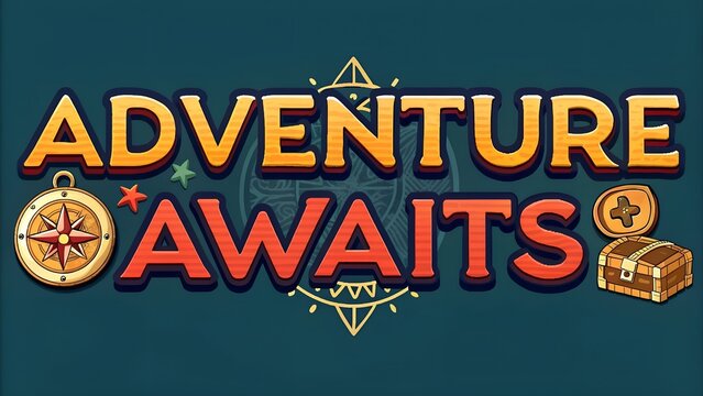 Greatest Adventure Text Effect. Alphabet 3D Design and Colorful Editable Text Effect Set. Text can be changed in 