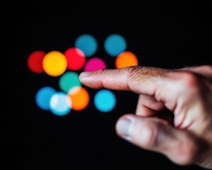 Aufkleber - Chromatic Data Visualization Vibrant Multicolor Spheres Illustrating Innovative Analytics and Interactive Decision-Making Strategies for Digital Transformation
