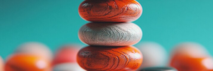 Aufkleber - Mindful Balance Zen Stone Wellness Aesthetic for Spring Mental Health Awareness - Minimalist Meditation Design Trend 2024