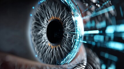 Aufkleber - Cyber security and futuristic digital eye data network technology background