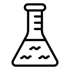 Poster - chemistry flask line icon, back to school concept. vector graphics. glass jar sign on white backgrou