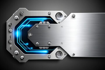 Poster - A silver metallic chip is the focus of a close-up illustration highlighting futuristic tech in computer hardware