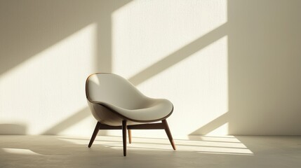Poster - Modern Chair Elegance Sunlit Interior Harmony Serene Ambiance Minimalist Design Calm Warmth Furniture Styling