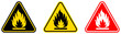 © Javanism - set Attention highly flammable Symbols danger and safety signs design template vector illustration
