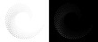 © Mykola Mazuryk - Modern abstract background. Halftone dots in spiral form. Round logo, design element or icon. Vector dotted frame. A black figure on a white background and an equally white figure on the black side.