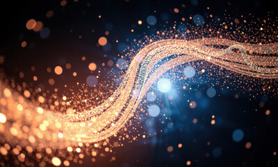 Poster - mesmerizing display of glowing particles and light trails, creating dynamic and vibrant atmosphere. swirling patterns evoke sense of energy and movement, perfect for abstract art