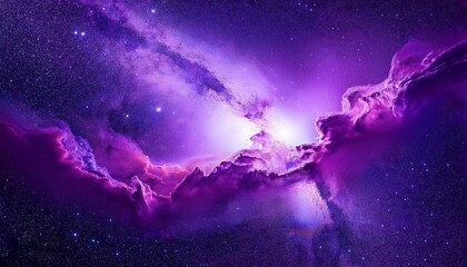 Wall Mural - bright purple cosmic background with nebula and stardust