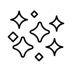 Poster - Sparkling stars and diamonds vector illustration for graphic design and creative projects with black outline style