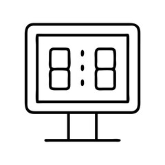Poster - Digital clock vector illustration for timekeeping and display applications with bold outline style design