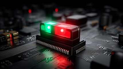 Aufkleber - An isometric banner featuring a central computer processor, set against a blue background, highlights the concepts of quantum computing, large-scale data processing, and databases through a