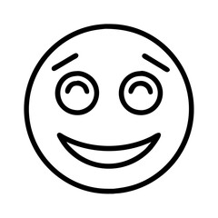 Poster - Download happy face emoji vector icon illustration smiling expression for social media and messaging apps use